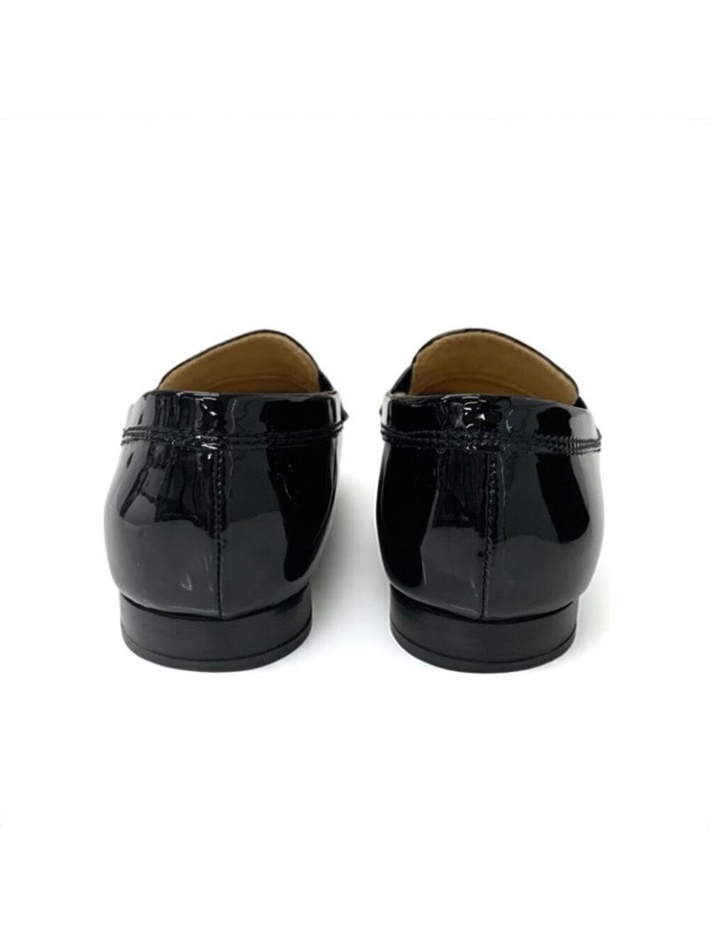 Chanel Loafer Leather Shoes Enamel Black Gold Coco Mark - Picture 5 of 10